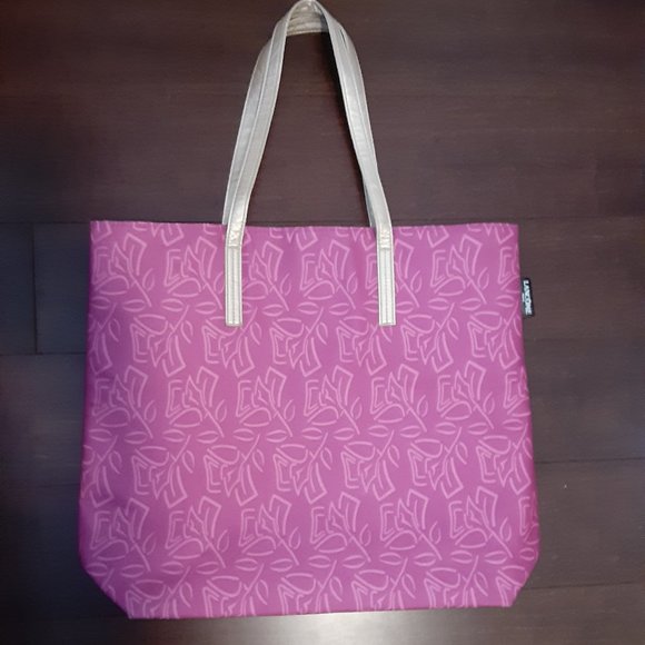Lancome Fushia Pink Gold 2 Strap Shopper Tote Bag 17" x 15" - Picture 11 of 11